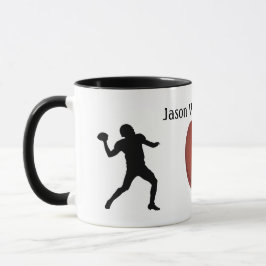 Football Silhouetted Players and Ball personalize Tasse