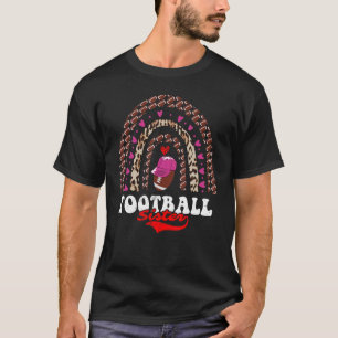 Football Sister American Football Leopard Rainbow T-Shirt