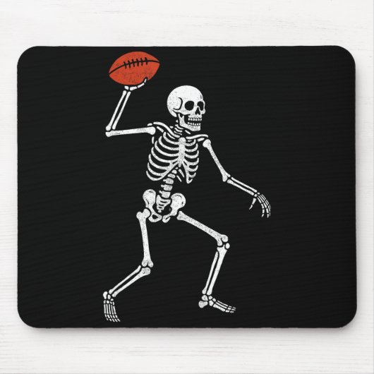 Football Skeleton Playing Football Halloween Skull Mousepad (Vorne)