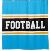 FOOTBALL Sky Blue Black Yellow Racing Stripes Duschvorhang (Vorderseite)