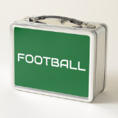 FOOTBALL Sleek White Text on Bold Athletic Green Metall Brotdose (Rückseite)