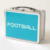 FOOTBALL Sleek White Text on Bold Azure Blue Metall Brotdose (Vorderseite)