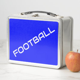 FOOTBALL Sleek White Text Royal Blue Hintergrund Metall Brotdose