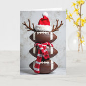 Football Snowman Christmas Card Karte (Gelbe Blume)