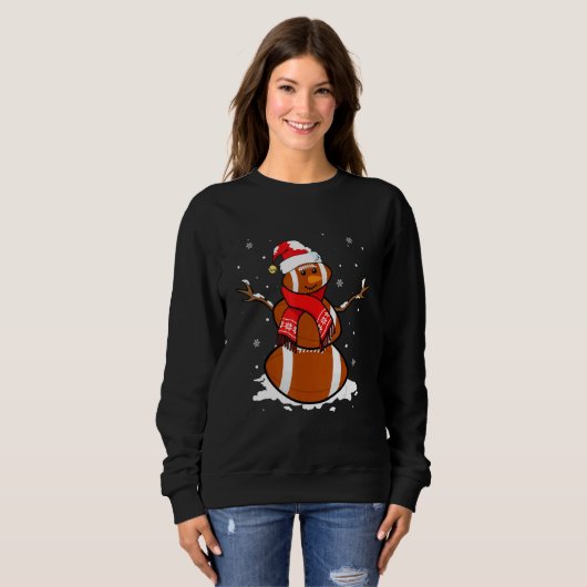 Football Snowman Christmas Pajamas Matching  Idea Sweatshirt (Vorne ganz)