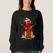 Football Snowman Christmas Pajamas Matching  Idea Sweatshirt (Vorderseite)