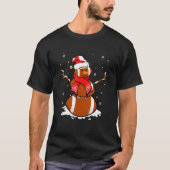 Football Snowman Christmas Pajamas Matching  Idea T-Shirt (Vorderseite)