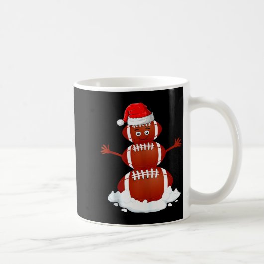 Football Snowman Xmas Holiday Srts Player Funny Ch Kaffeetasse (Rechts)