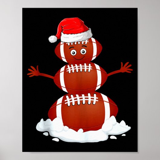 Football Snowman Xmas Holiday Srts Player Funny Ch Poster (Vorne)