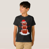 Football Snowman Xmas Holiday Srts Player Funny Ch T-Shirt (Vorne ganz)