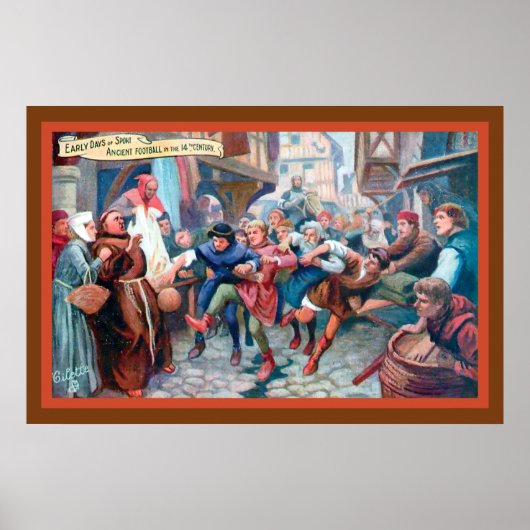 Football Soccer 14. Jahrhundert - 1908 Kunstdruckk Poster (Vorne)