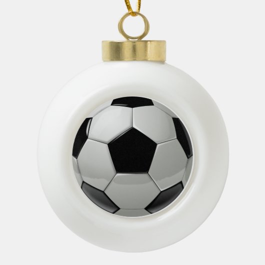 Football Soccer Ball Ceramic Christmas Ornament (Vorderseite)