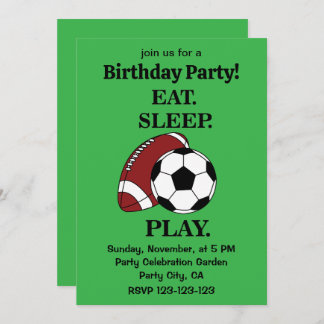 Football Soccer Player Coach Birthday Party Einladung