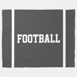 FOOTBALL Spaß Dunkelgrau Weiße Text Endzone Streif Fleecedecke