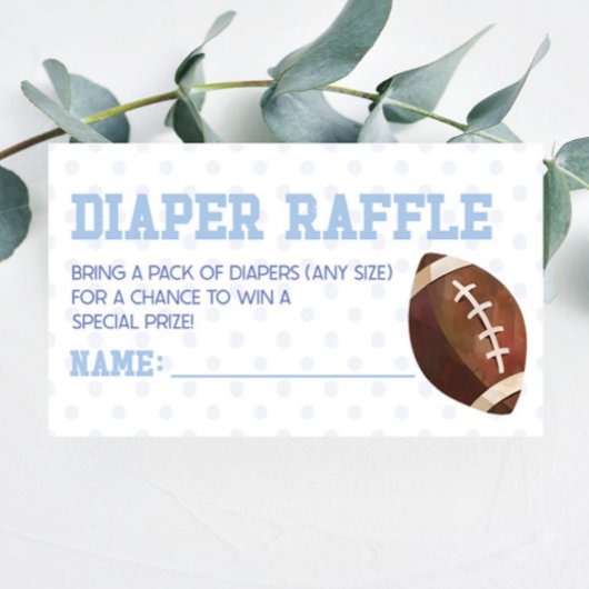 Football Sports Baby Shower Diaper Raffle Begleitkarte