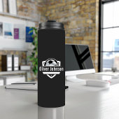 Football Sports Boys Black Thermosbecher