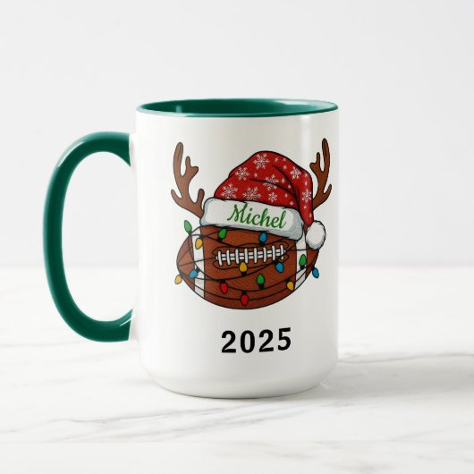 Football Sports Christmas 2025 Mug | Custom Name Tasse (Links)
