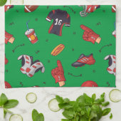 Football Sports Equipment with Food Pattern Geschirrtuch (Gefaltet)