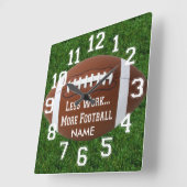 Football Sports Mancave Design Wall Clock Quadratische Wanduhr (Winkel)