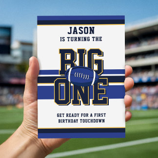 Football Sports Theme Boy Girl First Birthday Einladung