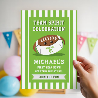 Football Sports Theme First Year Down Birthday Einladung