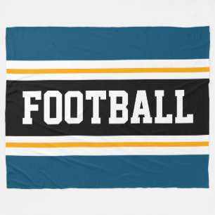 FOOTBALL Sportsender Ozean Blaue Schwarz-weiße Str Fleecedecke