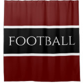 FOOTBALL Sporty Athletic Black Deep Red Strips Duschvorhang (Vorderseite)