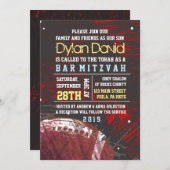 FOOTBALL SPRITZER Bar Mitzvah Einladung (Vorne/Hinten)
