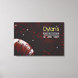 FOOTBALL SPRITZER Bar Mitzvah Sign auf Speicherpla Leinwanddruck