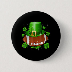 Football St Patricks Day Leprechaun Kleeblatt Boys Button