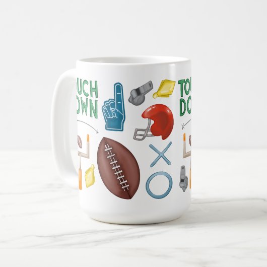 Football Sunday Morning Mug Game Day Touchdown Mug Kaffeetasse (Vorderseite Links)
