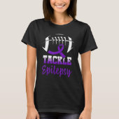 Football Tackle Epilepsy Retro Awareness Purple Ri T-Shirt (Vorderseite)