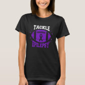 Football Tackle Epilepsy Retro Awareness Purple Ri T-Shirt (Vorderseite)