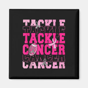 Football Tackle Pink Ribbon Brustkrebsbewusstsein Magnet