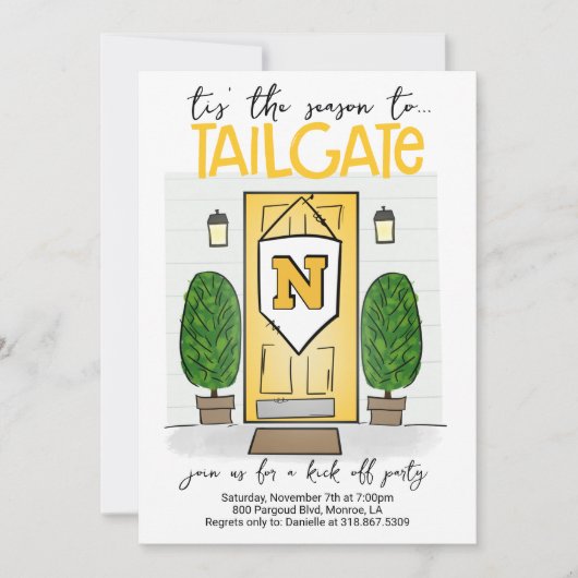 Football Tailgate Ändern Sie alle FARBEN IHR Logo Einladung (Vorderseite)