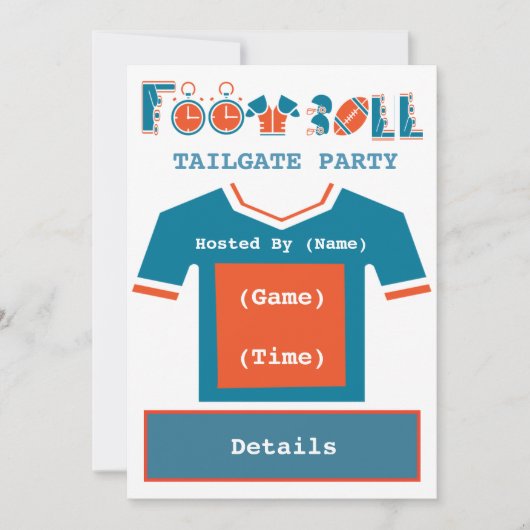 Football-Tailgate-Party Einladung (Vorderseite)