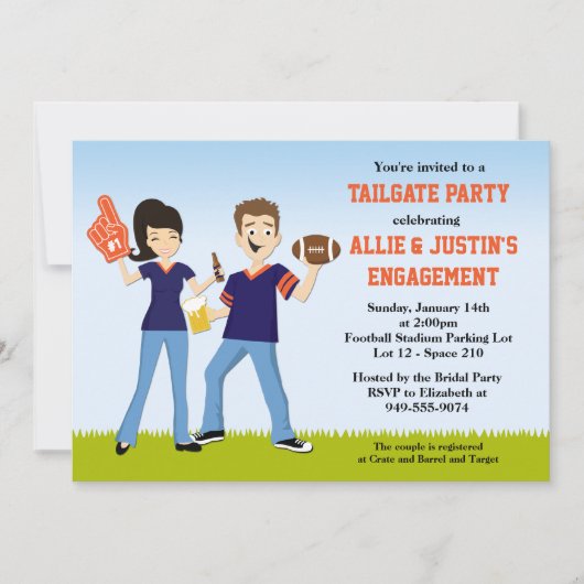 Football-Tailgate-Party Einladung (Vorderseite)