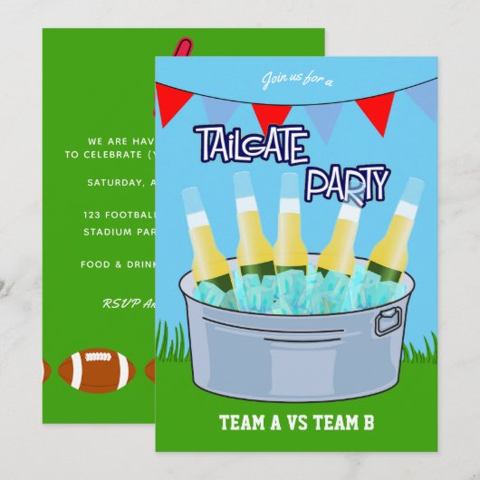 Football Tailgate Party Einladung (Vorne/Hinten)