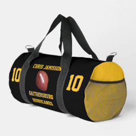 Football Team, Coach Player Black Gold Personalisi Duffle Bag