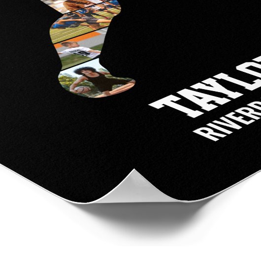 Football Team Photo Collage Sports Senior Night Poster (Ecke)