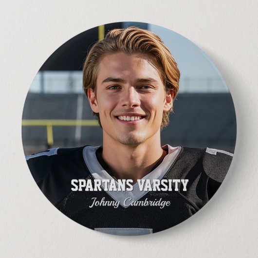 Football Team Player Custom Photo Buttons (Vorderseite)