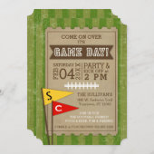 Football | Teamflaggen für Super Game Day individu Einladung (Vorne/Hinten)