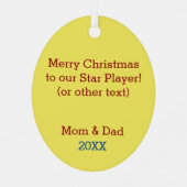 Football Texture Look Ornament Aus Metall (Rückseite)