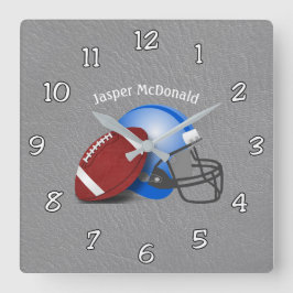 Football Textured Background Foto personalisieren Quadratische Wanduhr