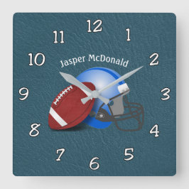Football Textured Background Foto personalisieren Quadratische Wanduhr
