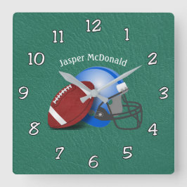 Football Textured Background Foto personalisieren Quadratische Wanduhr