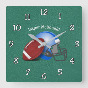 Football Textured Background Foto personalisieren Quadratische Wanduhr