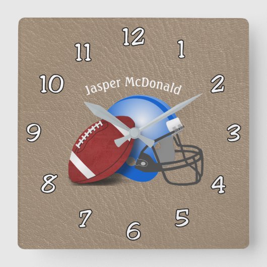 Football Textured Background Foto personalisieren Quadratische Wanduhr (Vorderseite)