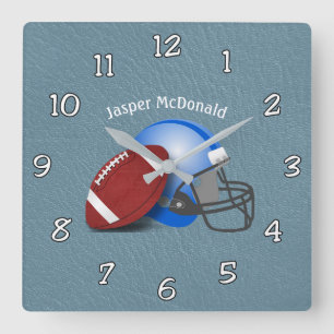 Football Textured Background Foto personalisieren Quadratische Wanduhr