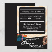 Football Thanksgiving Dinner Turkey October Party Einladung (Vorne/Hinten)